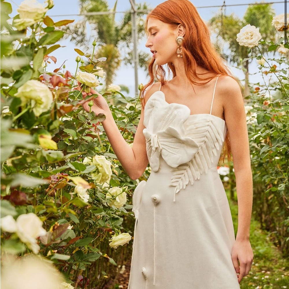 Farm Rio off-white Garden Lenzing Dress